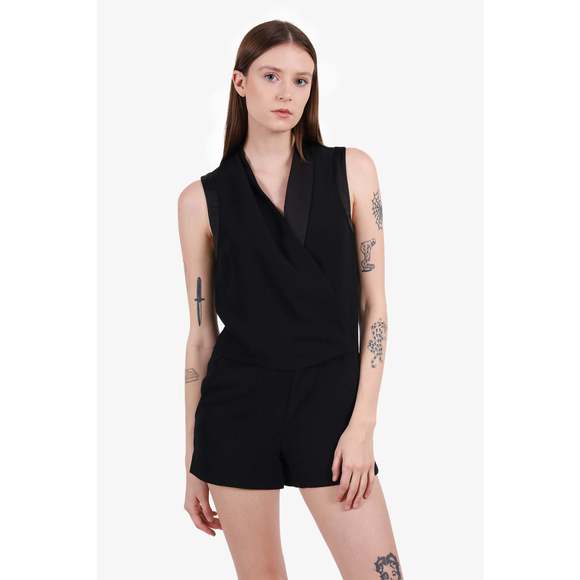 L'Agence Black V-Neck Sleeveless Jumpsuit size 2 - Picture 1 of 3